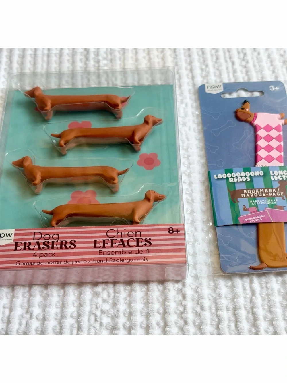 npw Dachshund Eraser & Bookmark Novelty Dog Office Gift Set School Supplies Lot